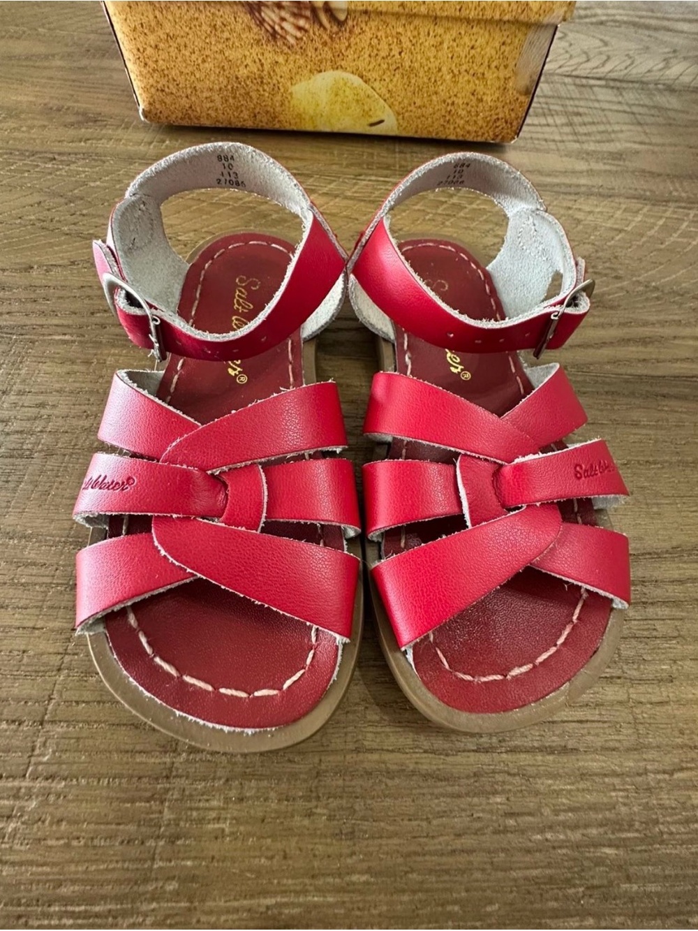 Salt Water Sandals by Hoy Red Strappy Kids Leather Sandals